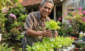 Trik Menanam Selada Hidroponik Pakai Gelas Bekas, Hobi Cuan Pensiunan