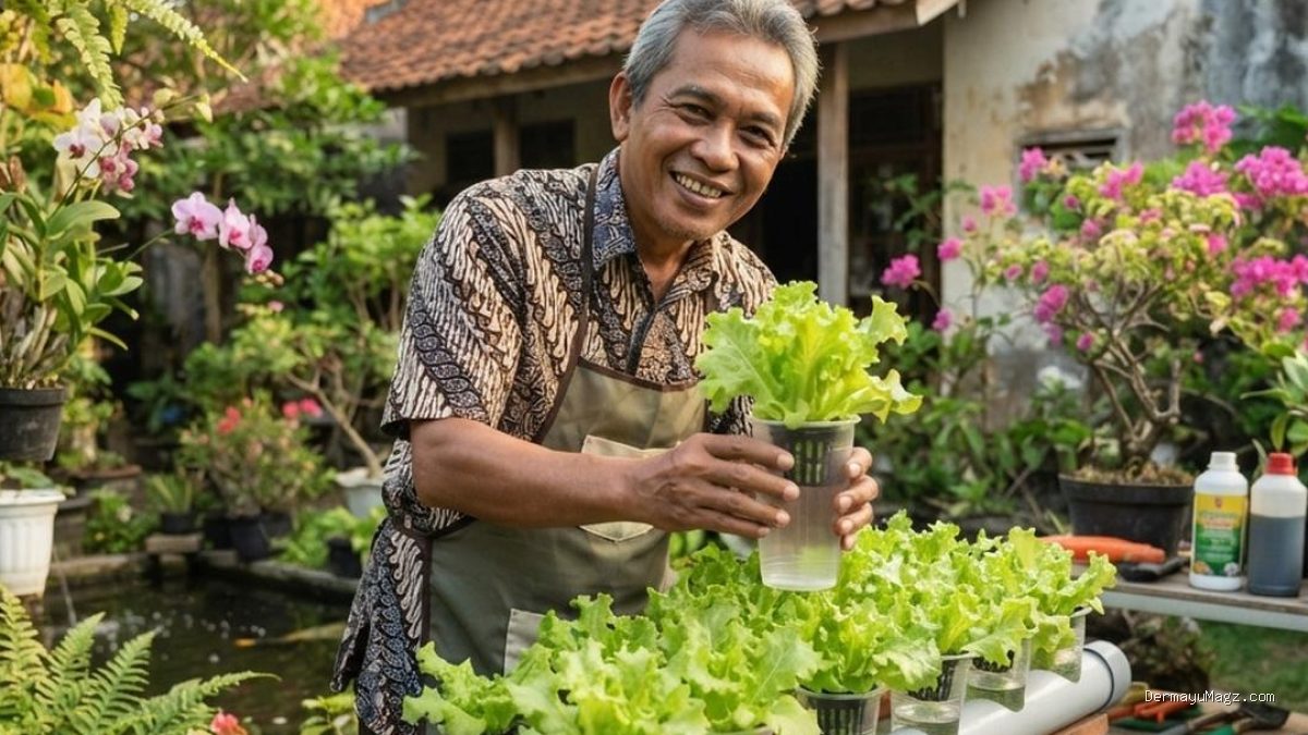 Trik Menanam Selada Hidroponik Pakai Gelas Bekas, Hobi Cuan Pensiunan