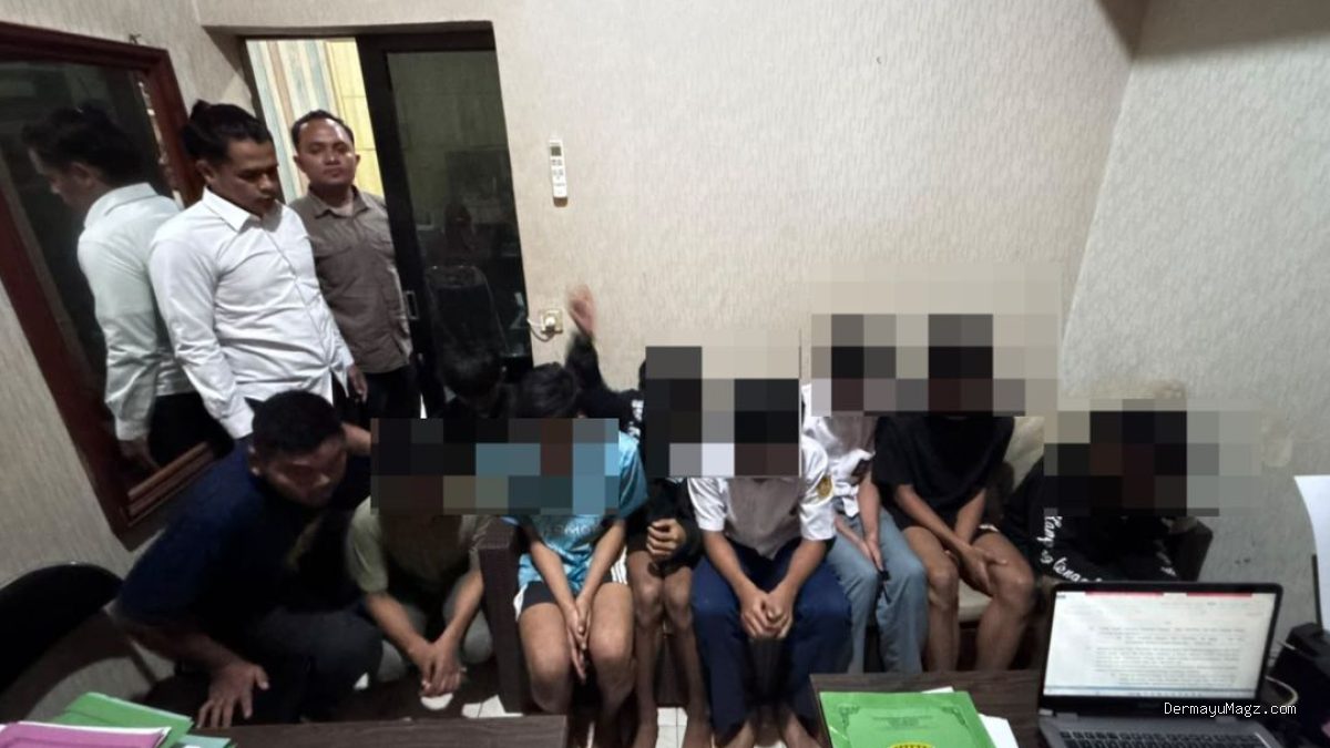 Viral Video Serangan Sajam di Indramayu, 9 Pelaku Berandal Motor Diciduk Polisi