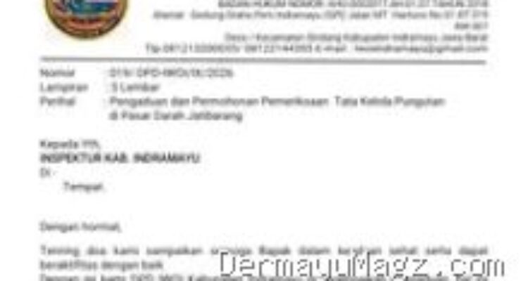 Dugaan Pungli Pasar Jatibarang: IWOI Indramayu Lapor Inspektorat
